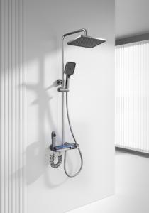 ชุดก๊อกน้ำฝักบัวในห้องน้ำชุดฝักบัวอาบน้ำแบบโมเดิร์นแปรงหรูหราติดผนังหัวฝักบัวสายฝนหัววาล์วเซรามิกหลักวัสดุทองเหลือง - Product Image 2