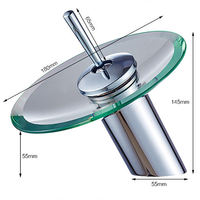 Robinet de lavabo cascade de luxe en laiton, finition chrome poli, monocommande, cartouche céramique, plaque en verre, pour salle de bain moderne