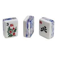 Jeu de tuiles de Mahjong classique de luxe moderne, type USA, en acrylique transparent, avec logo OEM sur la couche intermédiaire, tendance