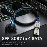 Divisor de Disco Duro SFF-8088 Mini SAS a 4 SATA, Cable de 6 Gbps, Conector de 26 Pines, Expansión de Almacenamiento para Servidor
