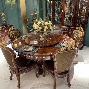 Sang Trọng Hoàng Gia Cổ Điển Thương Hiệu Thiết Kế Nội Thất Bằng Gỗ Rắn Vòng Ăn Đặt - Product Image 1