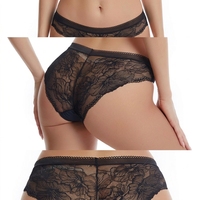 Braguitas sin costuras de seda helada al por mayor para mujer, bragas de encaje hueco estilo europeo, ropa interior invisible con entrepierna de algodón