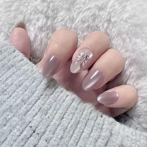 24 Juegos de <span class=keywords><strong>Uñas</strong></span> Postizas 3D <span class=keywords><strong>con</strong></span> Diseño de Flores <span class=keywords><strong>Transparentes</strong></span> en Degradado Brillante, Textura Lujosa, <span class=keywords><strong>Uñas</strong></span> Postizas de Máquina - Product Image 5