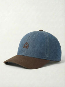 Premium Vintage Custom Denim Baseball Cap Suede Brim 3D Embroidered Patch Structured Dad <strong>Hat</strong> for Wholesale Brand Promotion - Product Image 5