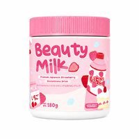 Fraise Glutathion Lait De Beauté En Poudre OEM ODM Marque Privée Pot 180g Boisson Instantanée Japonaise Antioxydant Complément