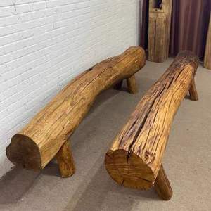 Banco largo de madera de olmo estilo Wabi Sabi, banco de madera maciza para patios exteriores y tiendas de ropa - Product Image 3