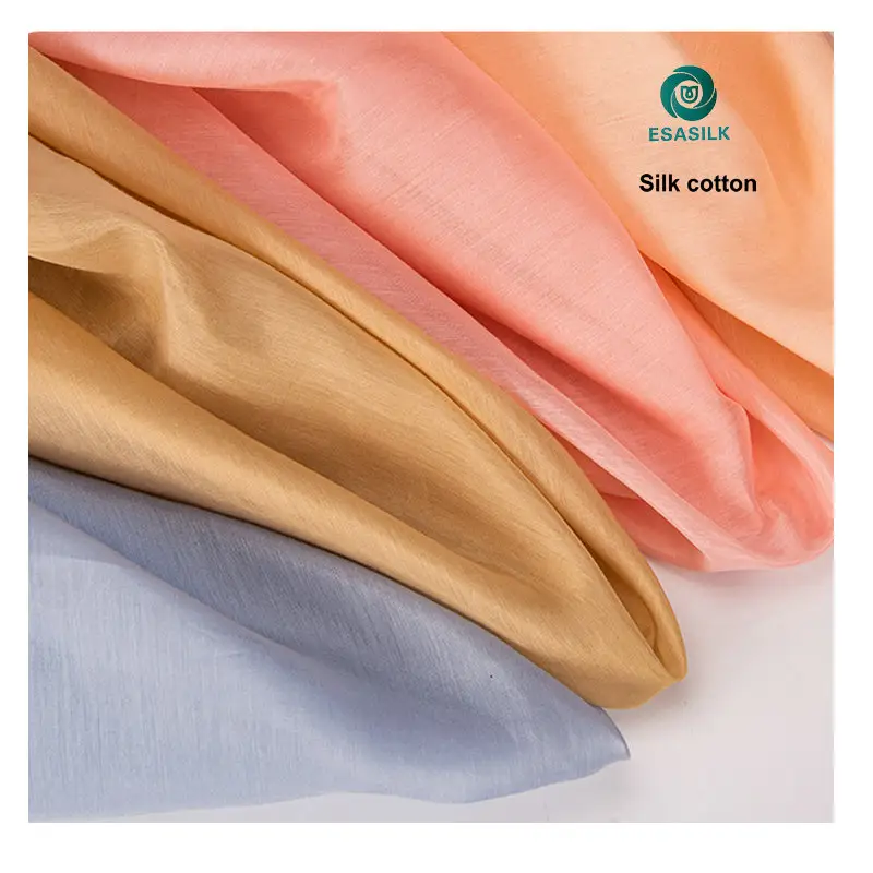 189 COLOR CHOOSE 9M/M Solid Color 30% Silk and 70% Cotton Blend Silk Cotton Fabric