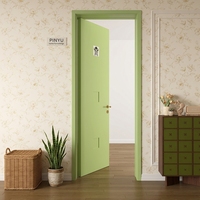 Armoire en bois massif vert clair ton uni pour chambre à coucher, série de portes complètes pour rénovation commerciale