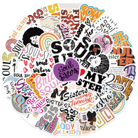 50 autocollants graffiti avec la phrase « Dear Soul Sister » pour décorer téléphone et ordinateur portable, autocollant femme « Black Melanin Poppin »