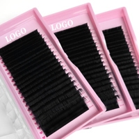 Extensions de cils en fibre PBT vegan, sans cruauté, style effilé, ultra doux, légers, fini mat, pour cils en soie de cachemire chinois