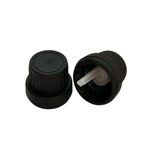 Bouchon de compte-gouttes Euro 18mm noir inviolable Pilfer Proof bouteille d'huile essentielle bouchon à vis <span class=keywords><strong>en</strong></span> plastique avec Insert de compte-gouttes court - Product Image 3