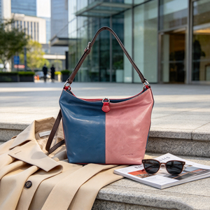 Sac à bandoulière bicolore pour femmes, sac à bandoulière réglable avec fermeture à glissière, sac à bandoulière souple pour femmes pour le quotidien - Product Image 6