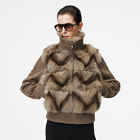 Poncho court décontracté pour femme en fourrure de renard véritable marron mocha, coupe-vent, teint uni, manches chauve-souris, col montant, fermeture à boutons