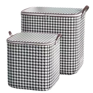 Houndstooth Storage Bags Rectangle <b>Large</b> Capacity Clothes Organizer Wardrobe <b>Packing</b> Storage <b>Box</b> With Handles Spring 2023 - Product Image 1