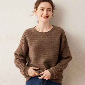 Maglione Casual da <span class=keywords><strong>donna</strong></span> con scollo girocollo in <span class=keywords><strong>maglia</strong></span> Jacquard in Cashmere - Product Image 1