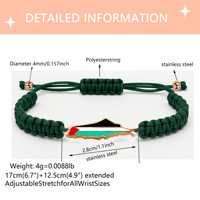 Bracelets en acier inoxydable anti-ternissement avec carte de Palestine colorée, bijoux de paix, bracelet tressé réglable avec carte de Palestine
