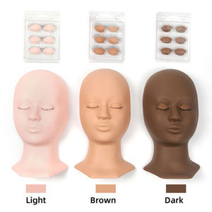Eyelash <b>Training</b> Mannequin <b>Head</b> Removable Eyelids Soft Rubber Lash Extension Makeup Practice Tool - Product Image 2