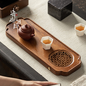 Chinese Style Walnut Wood <b>Tea</b> <b>Tray</b> With Drainage For Kung Fu <b>Tea</b> Set Small Household Use - Product Image 1