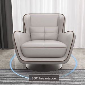 Sofá Seccional Modular de Cuero Real Blanco Gris de Lujo Moderno, Sofás con Estructura de Madera, Muebles de Sala de Estar Grandes de 7 Plazas - Product Image 3