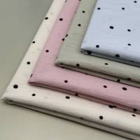 Tissu en coton et lin à pois de haute qualité, mélange de coton, de nylon et de lin, adapté aux vêtements et aux robes, léger