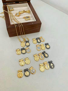 Bonitos dijes religiosos religión Virgen María colgante plateado <span class=keywords><strong>San</strong></span> <span class=keywords><strong>Benito</strong></span> forma encantos para collar al por mayor - Product Image 4