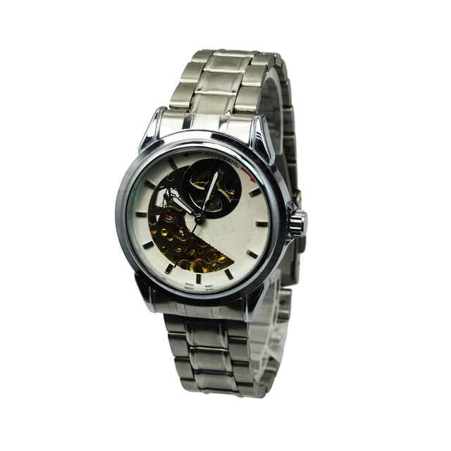 Luxury Skeleton Tourbillon Mechanical Wrist Watch Men Brand Stainless Steel Watches