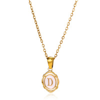 Collier personnalisé avec initiales, vente en gros, OEM, acier inoxydable, pendentif 26 lettres, chaîne plaquée or, bijoux de mode, usine