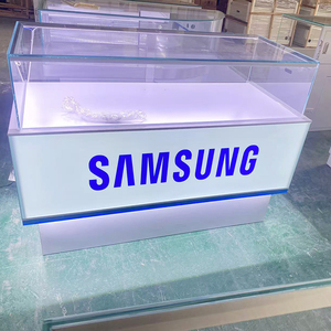 Tủ trưng bày điện thoại di động bằng kính, khung kim loại, có đèn LED, in logo, cung cấp bởi nhà máy, mẫu phổ biến, dùng cho cửa hàng điện thoại. - Product Image 1