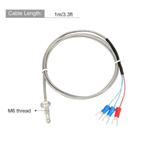 Sensor de temperatura RTD PT1000 PT100 de 2, 3 y 4 hilos con rosca M6, M8, M10 para pequeños electrodomésticos, resistente a altas temperaturas