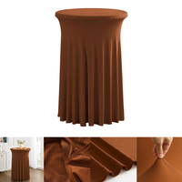 Nappe de Table de Cocktail en Spandex rond Orange brûlant Nappes de Cocktail de Bar Highboy haut pour Banquet de Cocktail