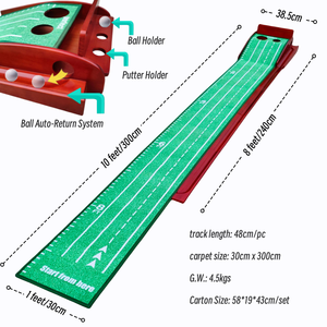Putting Green de <span class=keywords><strong>golf</strong></span> intérieur avec 1/2 trous d'entraînement pour les <span class=keywords><strong>mini</strong></span>-jeux et la pratique à la maison ou au bureau - Product Image 2