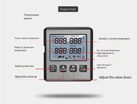 Termometer daging elektronik Digital XIUDA DA-710S, pemeriksaan ganda grosir dengan kawat untuk BBQ, Oven rumah tangga, bahan plastik