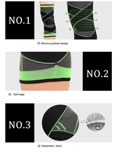 New arrivals 3D dệt kim đàn hồi nylon thể thao cú đúp đầu gối Neoprene nén đầu gối hỗ trợ tay áo miếng đệm bảo vệ khuỷu tay Miếng đệm đầu gối - Product Image 6