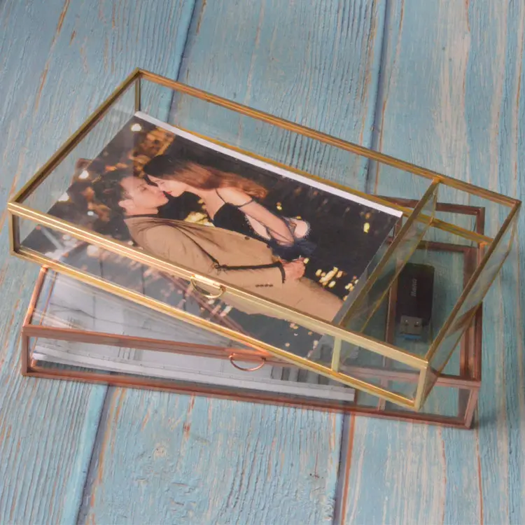 photographer packaging photo 4x6 glass trinket box with two compartments proof box usb