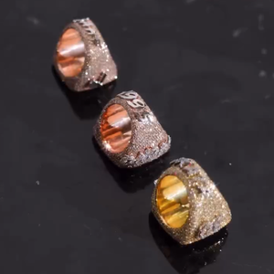 Hip Hop Custom VVS Moissanite anello <span class=keywords><strong>925</strong></span> in argento Sterling con nome personalizzato Logo alta gioielli per gli uomini - Product Image 3