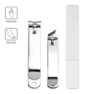 Ensemble de coupe-ongles portables en acier inoxydable, kit d'outils de manucure trois pièces avec étui pour les voyages et les soins personnels - Product Image 3