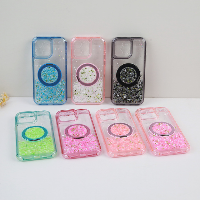 Factory Good Price Glitter 360 Phone case Integrated Bracket Ring Full protection 3 Layers Protector Estuche Fundas for Android
