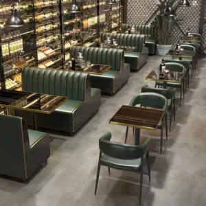 रेस्तरां चमड़े बूथ बैठने की कुर्सियों आधुनिक रेस्तरां कैफे फर्नीचर कुर्सी सोफा सेट फर्नीचर रेस्टोरेंट लाउंज फर्नीचर