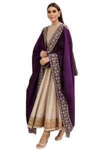 Salwar Kameez Pakistaní de Marca para Mujer, Ropa Casual, Mezcla de Algodón y Seda por AJM - Product Image 4
