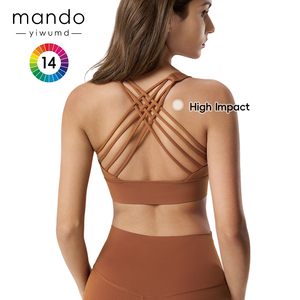 Mando Logo personnalisé Soutien-gorge de haute qualité Hot Sexy Soft High Impact Cross Back Sports Bra Women's Gym Running Training - Product Image 1