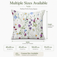 Housses de coussin décoratives 45*45cm, motif floral végétal sauvage, pour salon et chambre à coucher