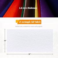 Feutre en polyester blanc, épaisseur 1,6 mm, 36 x 18 pouces, doux, durable, feuille artisanale pour projets de couture, d'art et de décoration intérieure