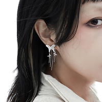 Boucle d'oreille à pampilles en forme de coquille blanche papillon pour femmes, plaquée or 18 carats, boucle d'oreille simple, personnalisée, en argent sterling 925, bijoux fins