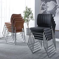 Chaise de bureau exécutive moderne en gros d'usine, empilable, ergonomique, en métal, pour la maison et le bureau, gain de place