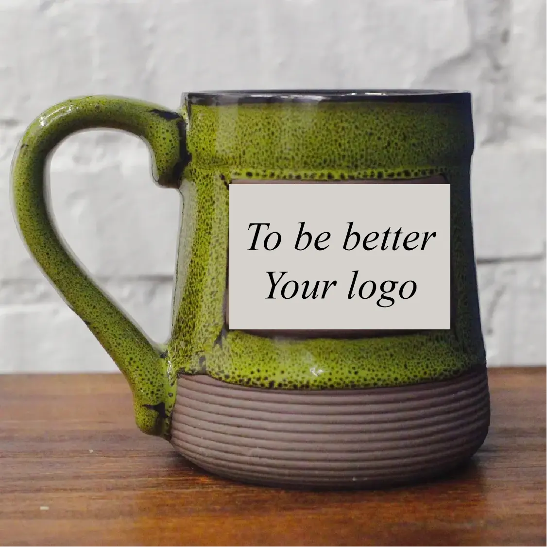 Boccale da birra in ceramica personalizzato con Logo in rilievo tazza da caffè in ceramica con manico grande per caffè birra tè