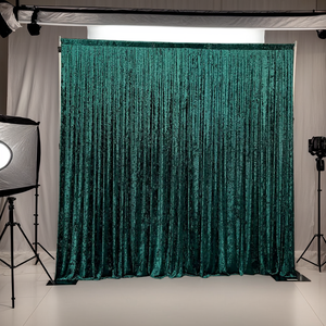 5 * 20ft siyah lüks ezilmiş kadife perdeler özelleştirilmiş perde düğün zemin dekor - Product Image 3