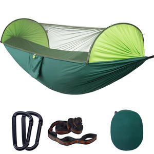Hamac en nylon parachute léger et portable avec moustiquaire, capacité 200 kg, durable, toutes saisons, pour extérieur, balançoire, sommeil, voyage - Product Image 1