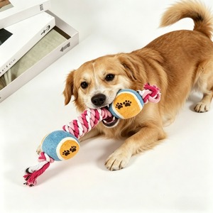 Juguetes de Cuerda Coloridos Personalizados para Perros, Juguete Masticable para Cachorros, Cuerda de Algodón para Masticar y Limpiar los Dientes - Product Image 1
