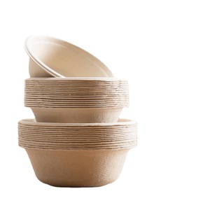 Haute qualité 100% écologique biodégradable canne à sucre Bagasse Fiber pâte à papier bols jetables soupe/saladiers fêtes ALLWIN - Product Image 5