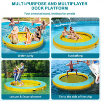 Hamaca de agua flotante inflable redonda, piscina de muelle de malla circular inflable